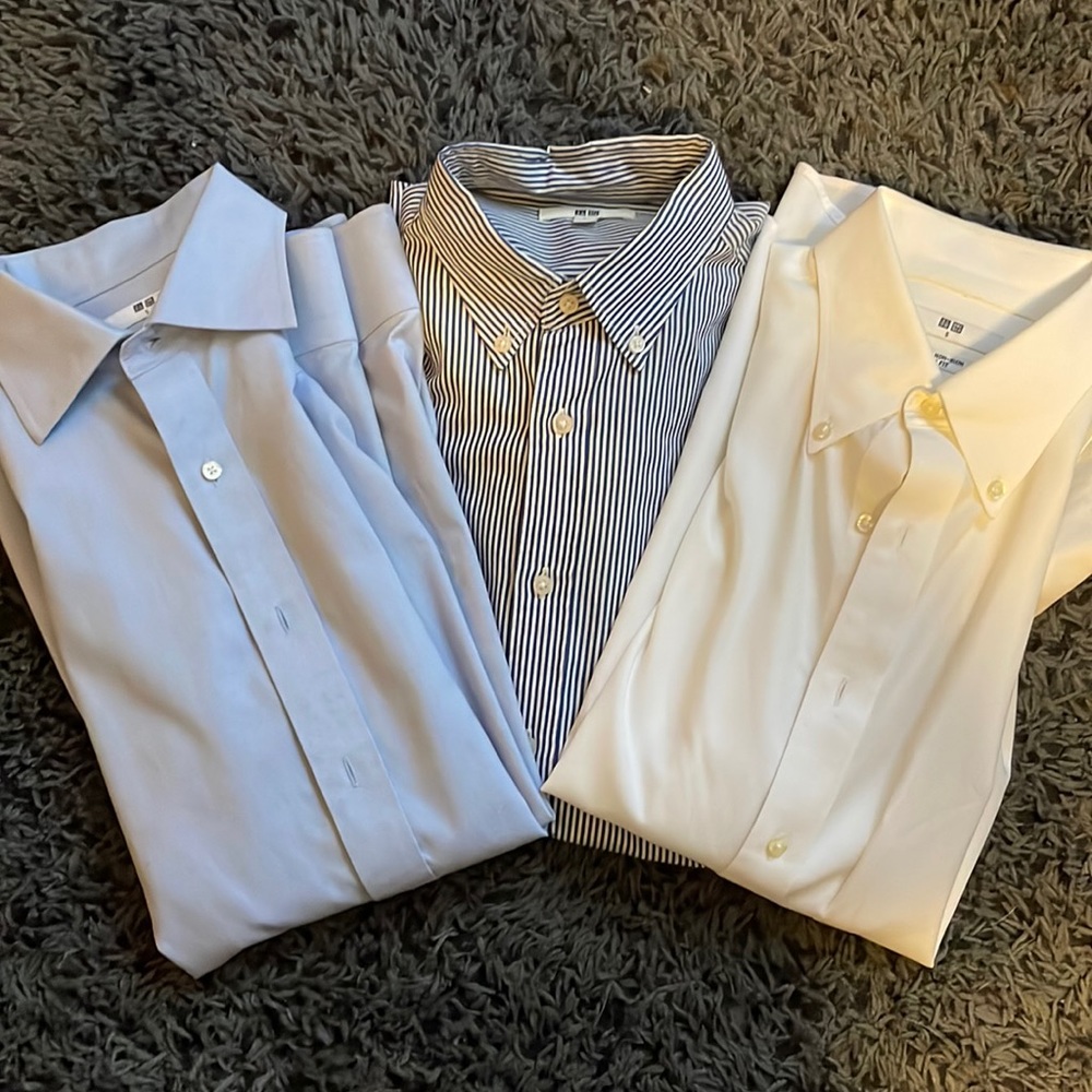 Uniqlo Button Down 3-Pack Variety Dress Shirts (Sz. Small)